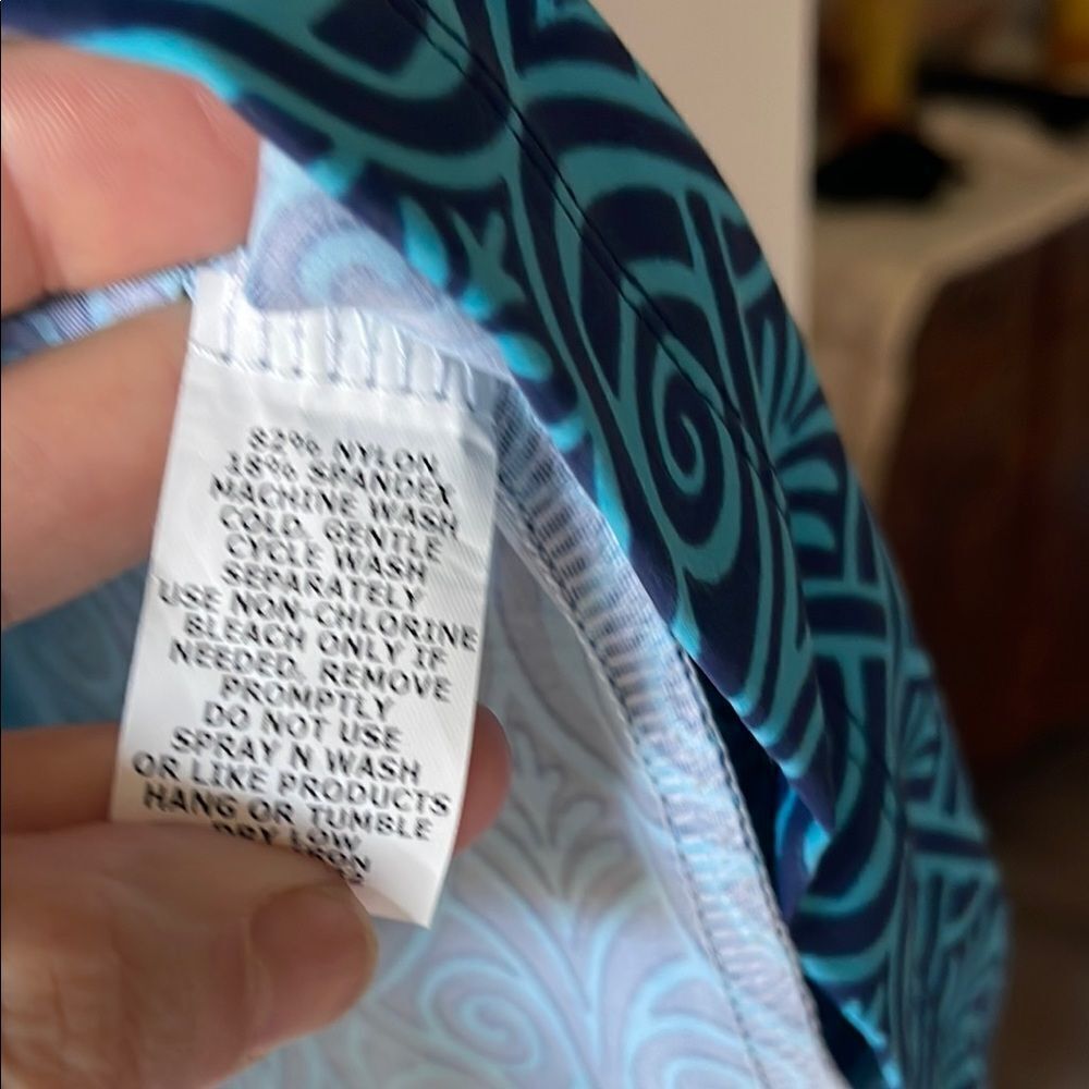 Blue Patterned Sleeveless Dress - Picture 5 of 5
